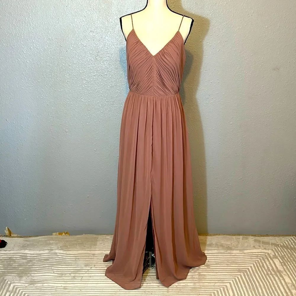 Dessy collection lux chiffon women’s bridesmaid full length dress size 12